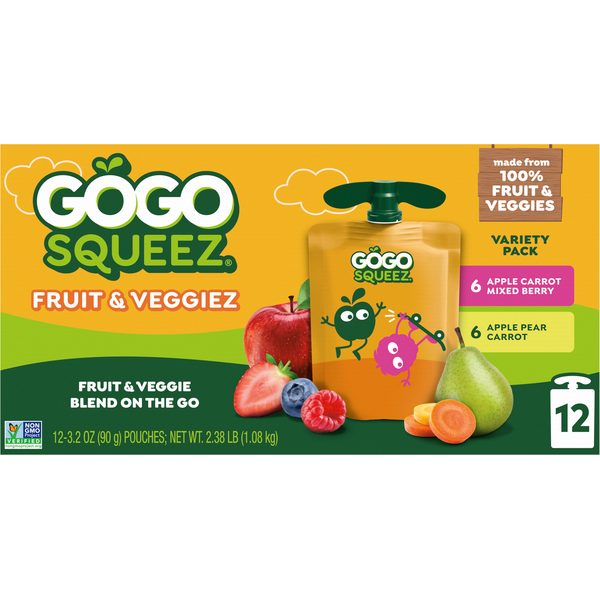 gogogozi出品 GoGo Squeez Fruit & VeggieZ, Variety Pear Berry Same-Day Delivery
