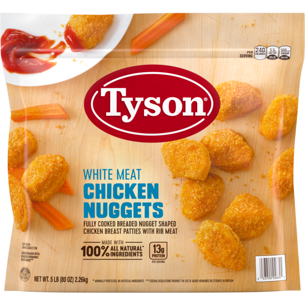 Tyson Frozen White Meat Chicken Nuggets, 5 lb Same-Day Delivery