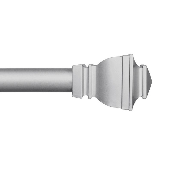 Kenney 1” Diameter Riley Value Decorative Adjustable Curtain Rod Set, Satin Nickel