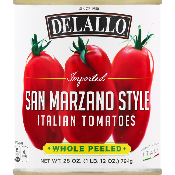 DeLallo San Marzano Style Whole Peeled Tomatoes (28 oz) Instacart