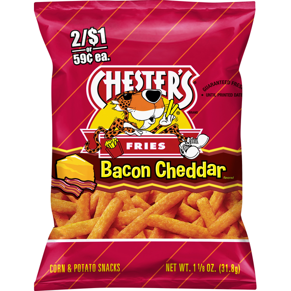 Chester'S Fries Bacon Cheddar Corn And Potato Snacks (1.125 oz) Instacart