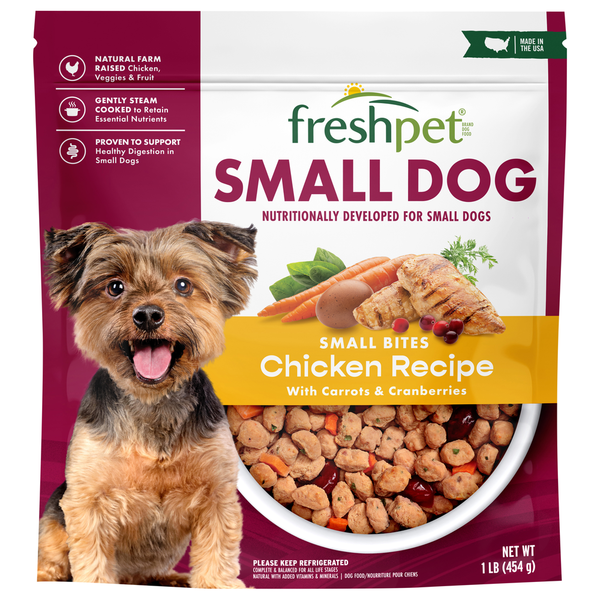 Freshpet Dog Food, Chicken Recipe with Carrots & Cranberries, Bite