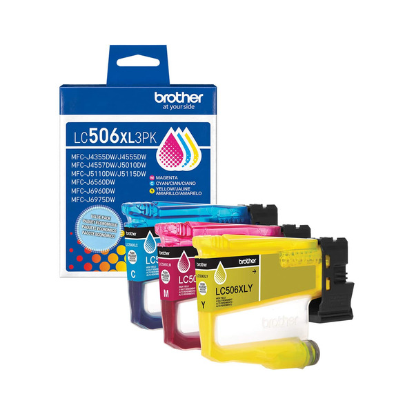 Brother Genuine High Yield Color Ink Cartridges - Cyan, Magenta & Yellow