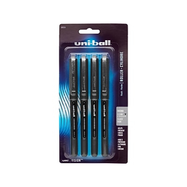 Uni-Ball 0.5 mm Micro Point Gray Barrel Black Ink Vision Roller Ball Pen