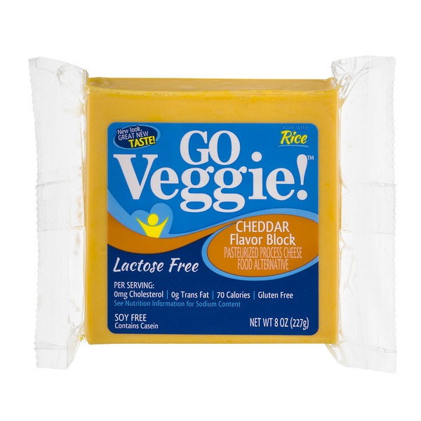 GO VEGGIE Rice, Lactose Free Cheese Block Cheddar (8 oz) Instacart
