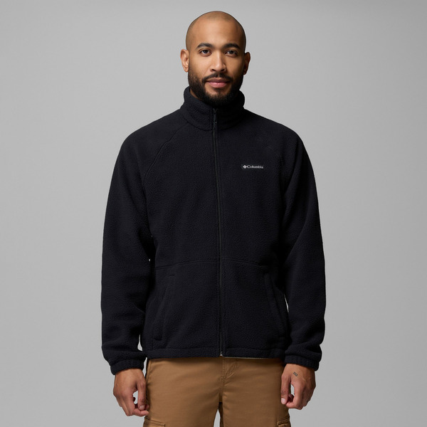 Columbia Men's Timber Crest Mountain Full-Zip Fleece, L - Black