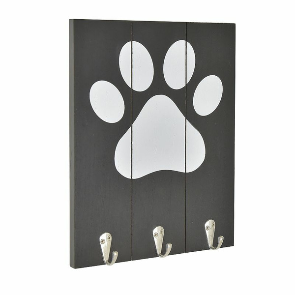 Belle Maison Paw Print Pet Wall Hooks, Black