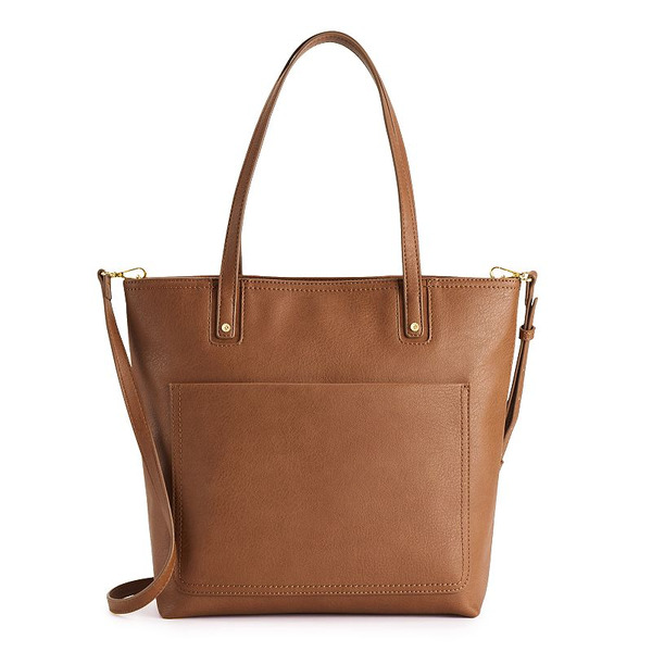 LC Lauren Conrad Presley Convertible Tote Bag - Saddle
