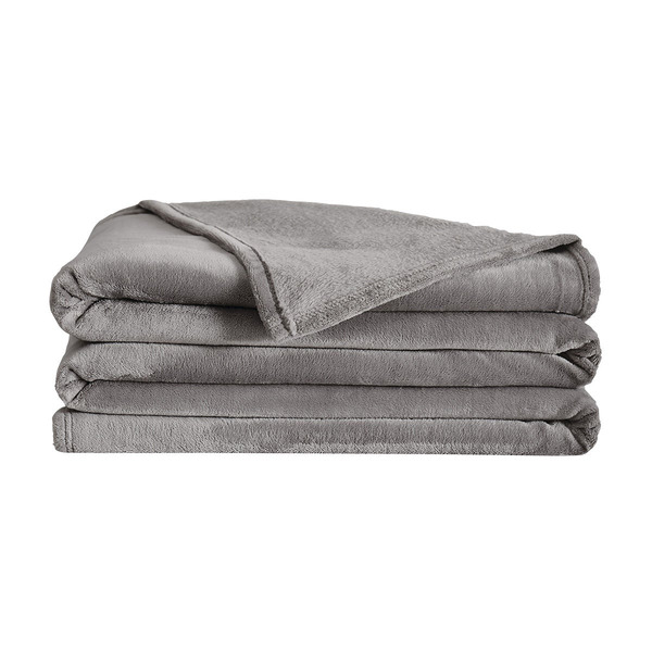Truly Velvet Plush Family Blanket - Gray