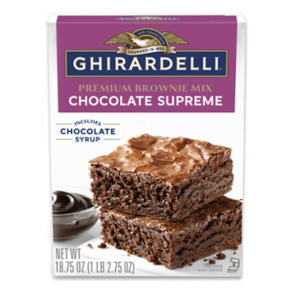 GHIRARDELLI Chocolate Supreme Premium Brownie Mix, Includes Chocolate Syrup
