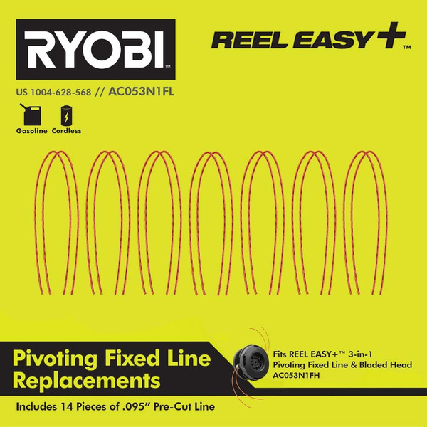 Ryobi Reel Easy+ .095 Pivoting Fixed Line Replacements (14-pieces)