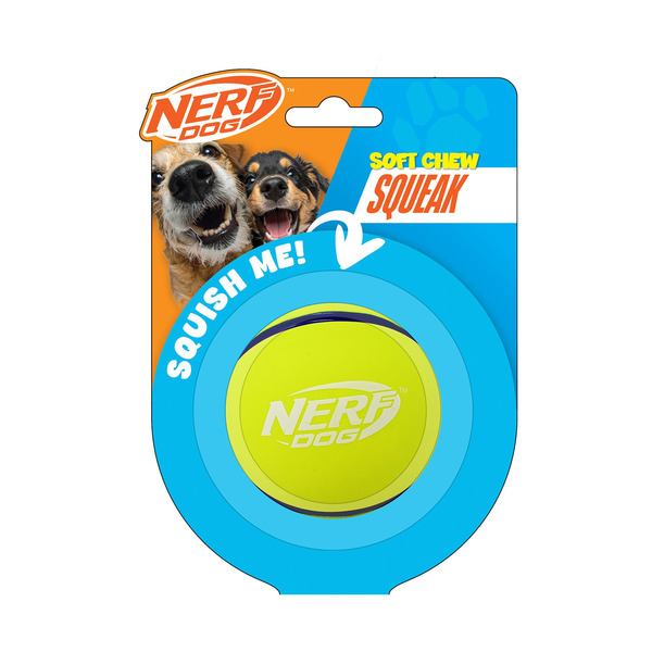 Nerf Rubber Ball Dog Toy - Yellow