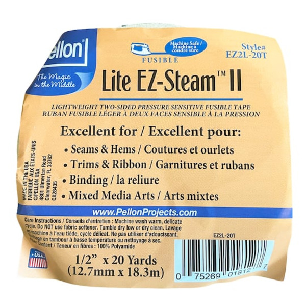 Pellon Lite EZ-Steam II Fusible Tape, 1/2" x 20 yd