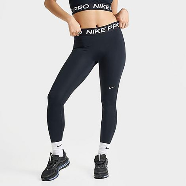 Nike Women's Pro Mid-Rise Full-Length Leggings, M - Black