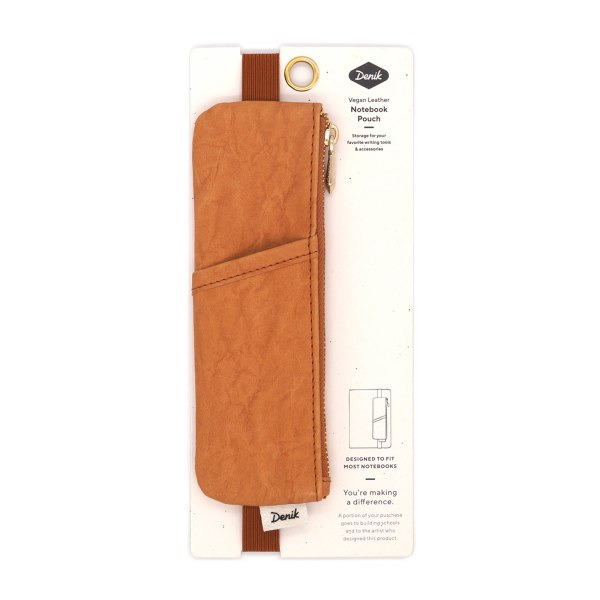 Denik Caramel Crinkle Notebook Pouch, 6.5 x 2 in