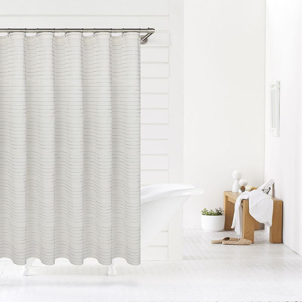 Sonoma Goods For Life ® Weft Striped Shower Curtain, Size: 72X72, White And Gray Stripe