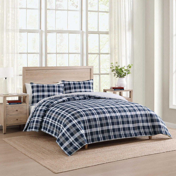 Tommy Hilfiger Dream Madras Comforter Set, Full/Queen 3-Piece - Blue/Navy