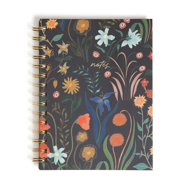 U Brands 150 Pages College Rule Spiral Journal, 6 x 8 in - Black Botanical Studies