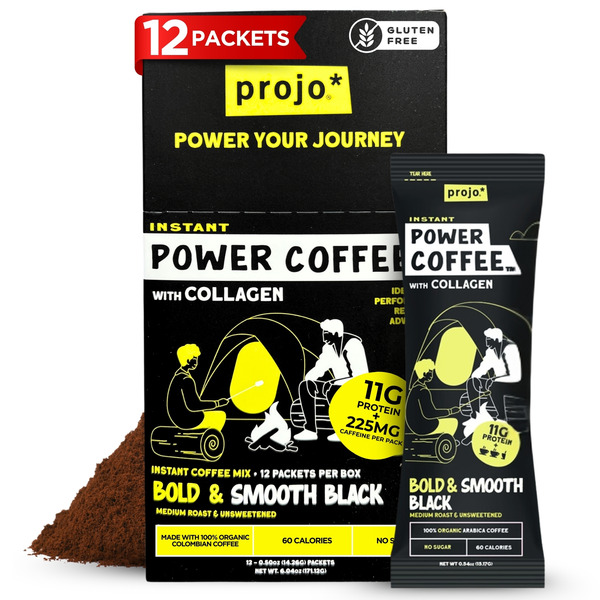 *ょょ商品 Projo Power Coffee With Collagen, Bold & Smooth Black Same-Day