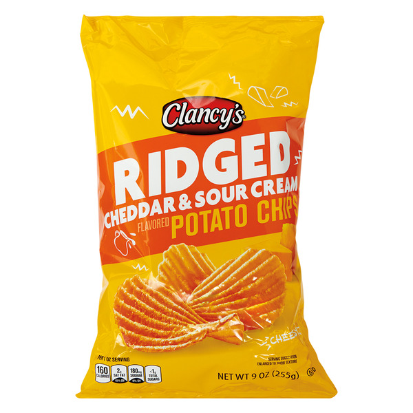 Clancy's Cheddar and Sour Cream Ridged Potato Chip