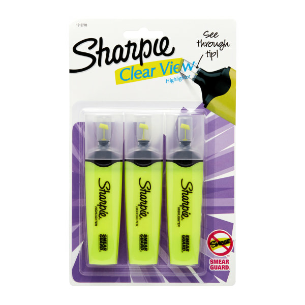 Sharpie 1904613 Yellow Chisel Tip Clear View Highlighter