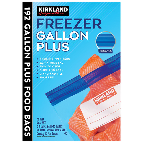 Kirkland Signature Gallon Plus Freezer Bags, 192-count