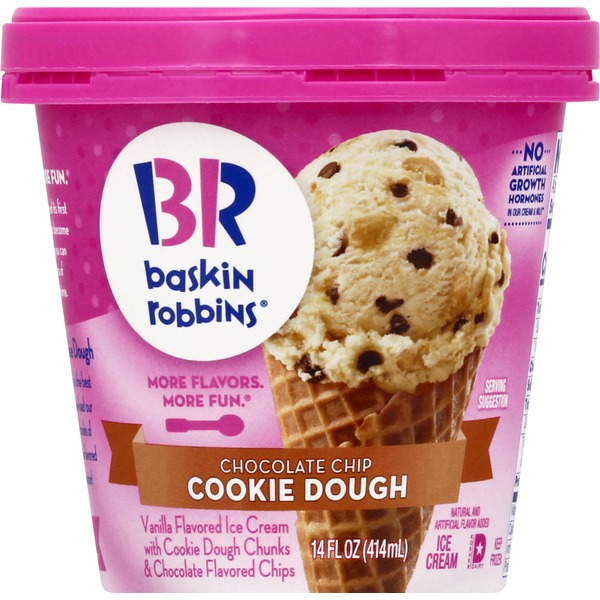 Baskin Robbins Ice Cream, Chocolate Chip Cookie Dough (14 oz) Instacart