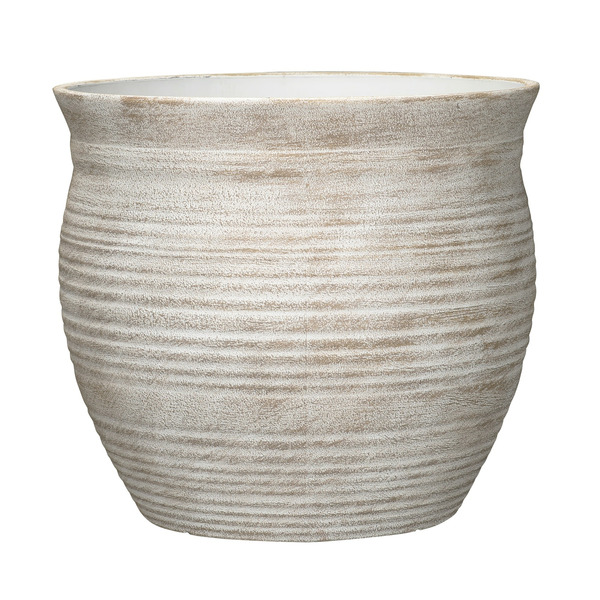allen + roth 14.65-in W x 14.65-in L x 13.9-in H Terracotta Recycled plastic Round Indoor Planter