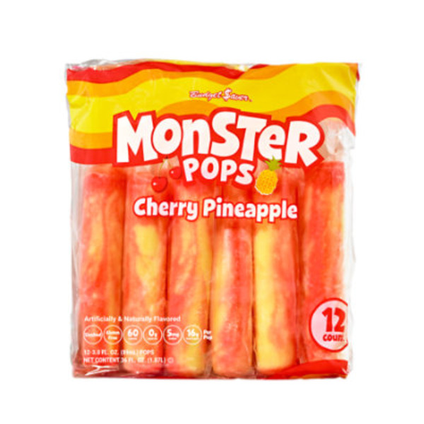 Budget Saver Monster Pops Slushed Cherry-Pineapple