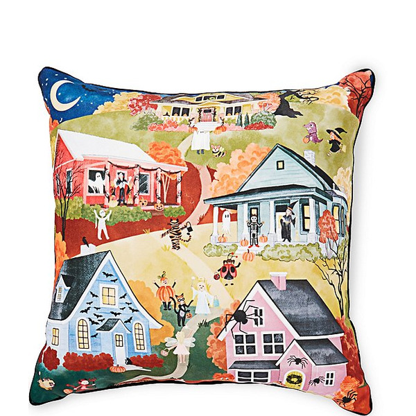 Southern Living Halloween Collection Halloween Scene IndoorOutdoor Decorative Square Throw Pillow