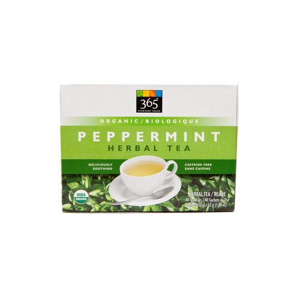 365 Organic Peppermint Tea Bags 40 Count (1.83 oz) from Whole Foods