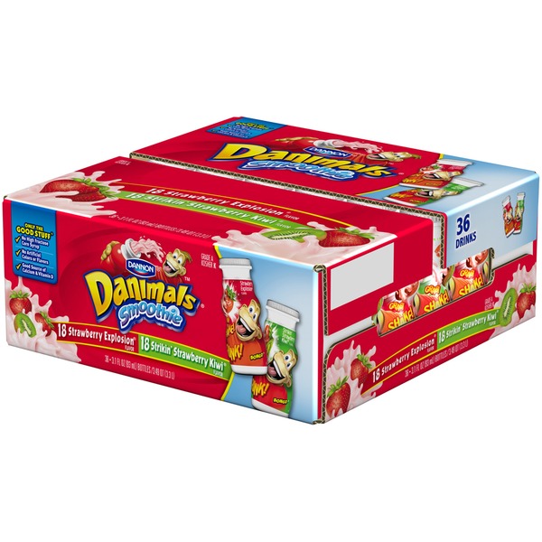 Danimals Strawberry Explosion/Strikin' Strawberry Kiwi Smoothies (3.1