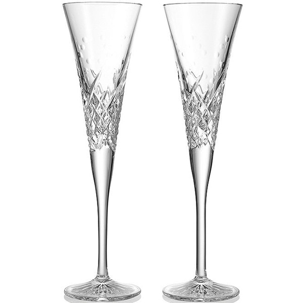 Waterford Happy Crystal Toasting Flutes Set of 2