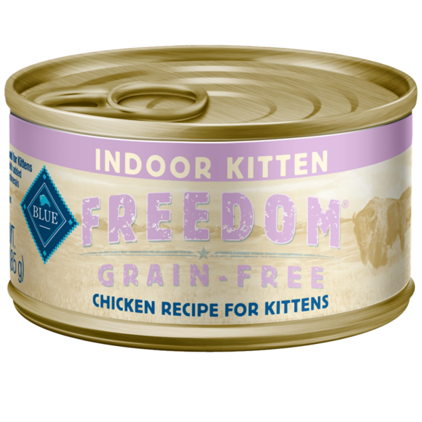 Blue Buffalo Freedom Grain Free Natural Kitten Pate Wet Cat Food, Indoor Chicken