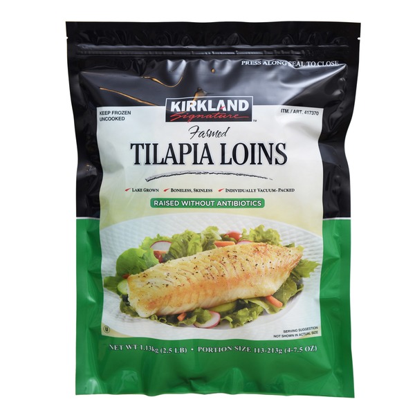 Kirkland Signature Tilapia Loins 2.5 Lb (113 g) from Costco Instacart