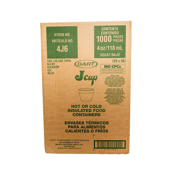 Dart - 4J6 - 4 oz Squat Foam Food Container - 1000 ct