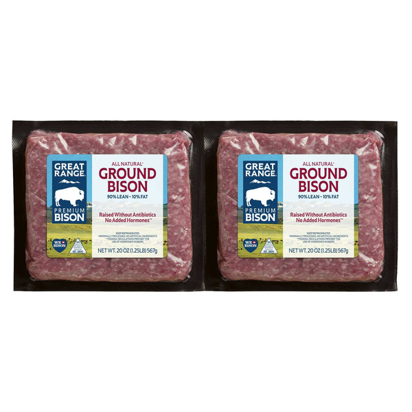 Ground Bison 90% Lean, 2 x 1.25 lbs