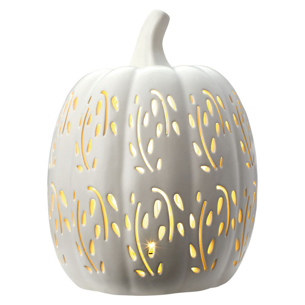 Kirkton House LED Ceramic Pumpkin - White Same-Day Delivery