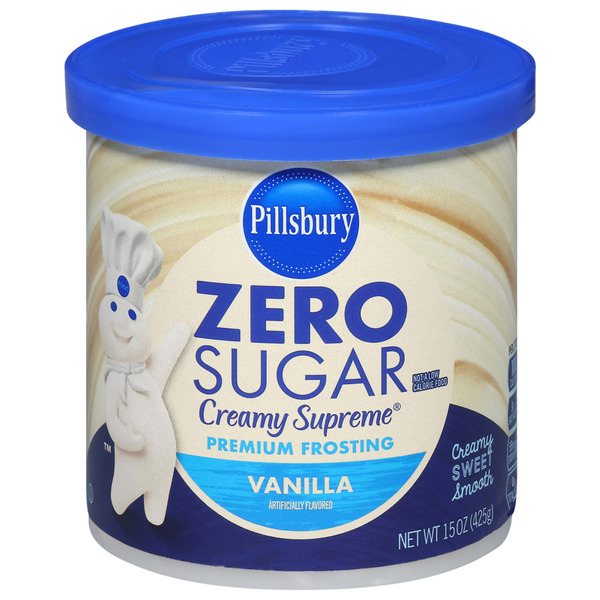 Pillsbury Zero Sugar Vanilla Frosting, 15 Oz Tub