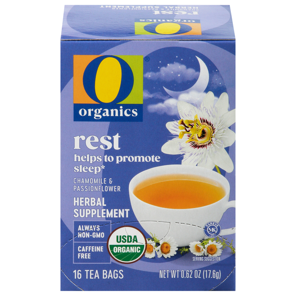 O Organics Rest Tea Bags Chamomile & Passionflower Herbal Supplement Tea