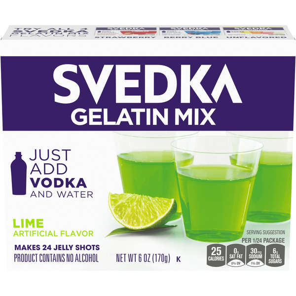 SVEDKA Just Add Vodka & Water Lime Jelly Shots Gelatin Mix Same