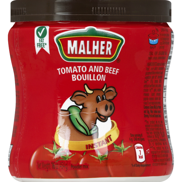 Malher Bouillon, Instant, Tomato and Beef, Powder Mix