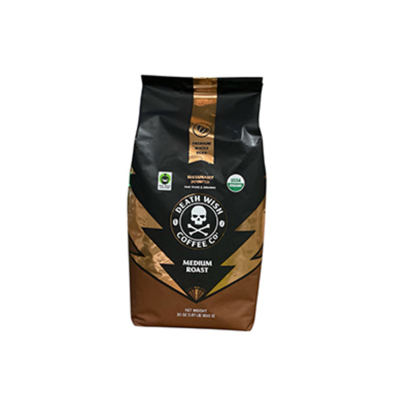 Death Wish Coffee Medium Roast Premium Whole Bean Certified Organic Coffee