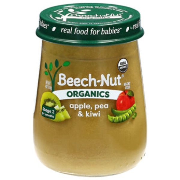 Beech-Nut Organics Stage 2 Organic Baby Food, Apple Pea & Kiwi, 4oz Jar