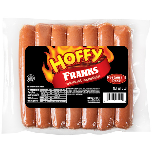Hoffy- Pork Beef & Chicken Franks, 6.75 inch, 4:1 (4 oz each)