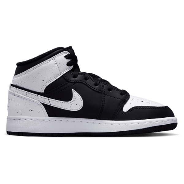 Jordan Girls' Little Kids' Retro 1 Mid SE Casual Shoes, Size 7 - Black/White-Black