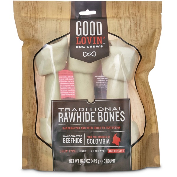 Good Lovin' Traditional Rawhide Bones Dog Chews (16.9 oz) Instacart