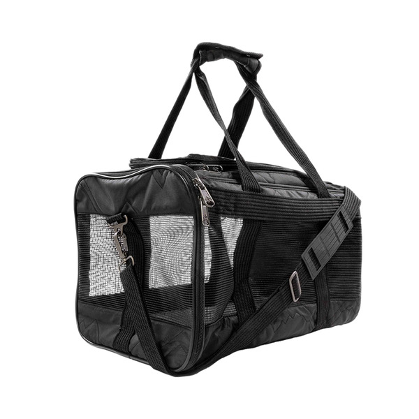 Sherpani Dog & Cat Deluxe Airline Approved Soft Sided Carrier, 19 x 11.8 x 11.5 Inch - Black