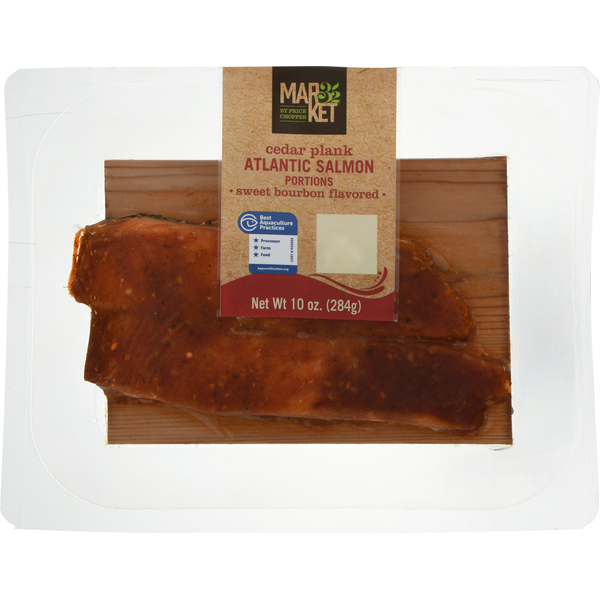 Market 32 Atlantic Salmon, Cedar Plank, Sweet Bourbon Flavored