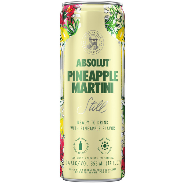 Absolut Pineapple Martini Vodka Cocktail RTD Single Can Same-Day
